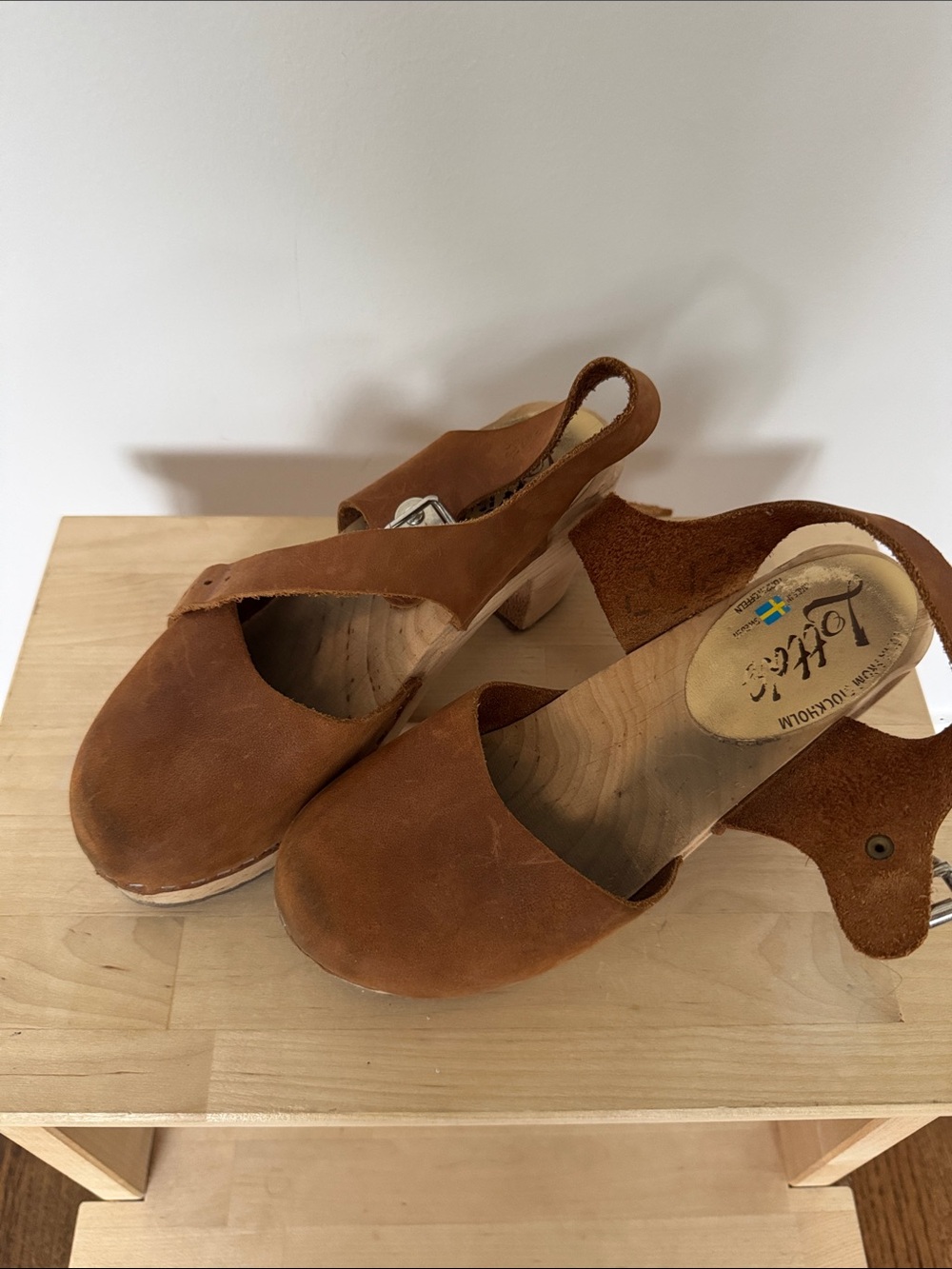 Lotta From Stockholm Chestnut Suede Slingback Clogs